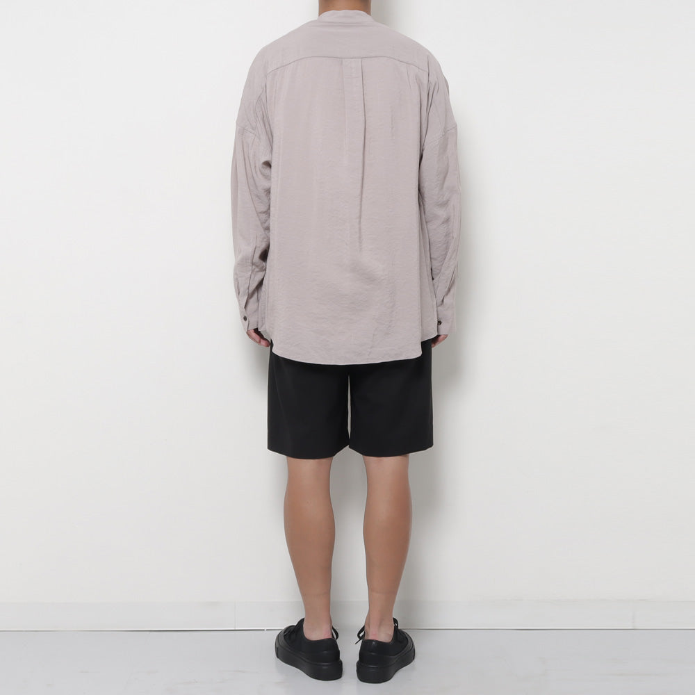 RY/NY LAWN OVERSIZED BAND COLLAR L/S SHIRT