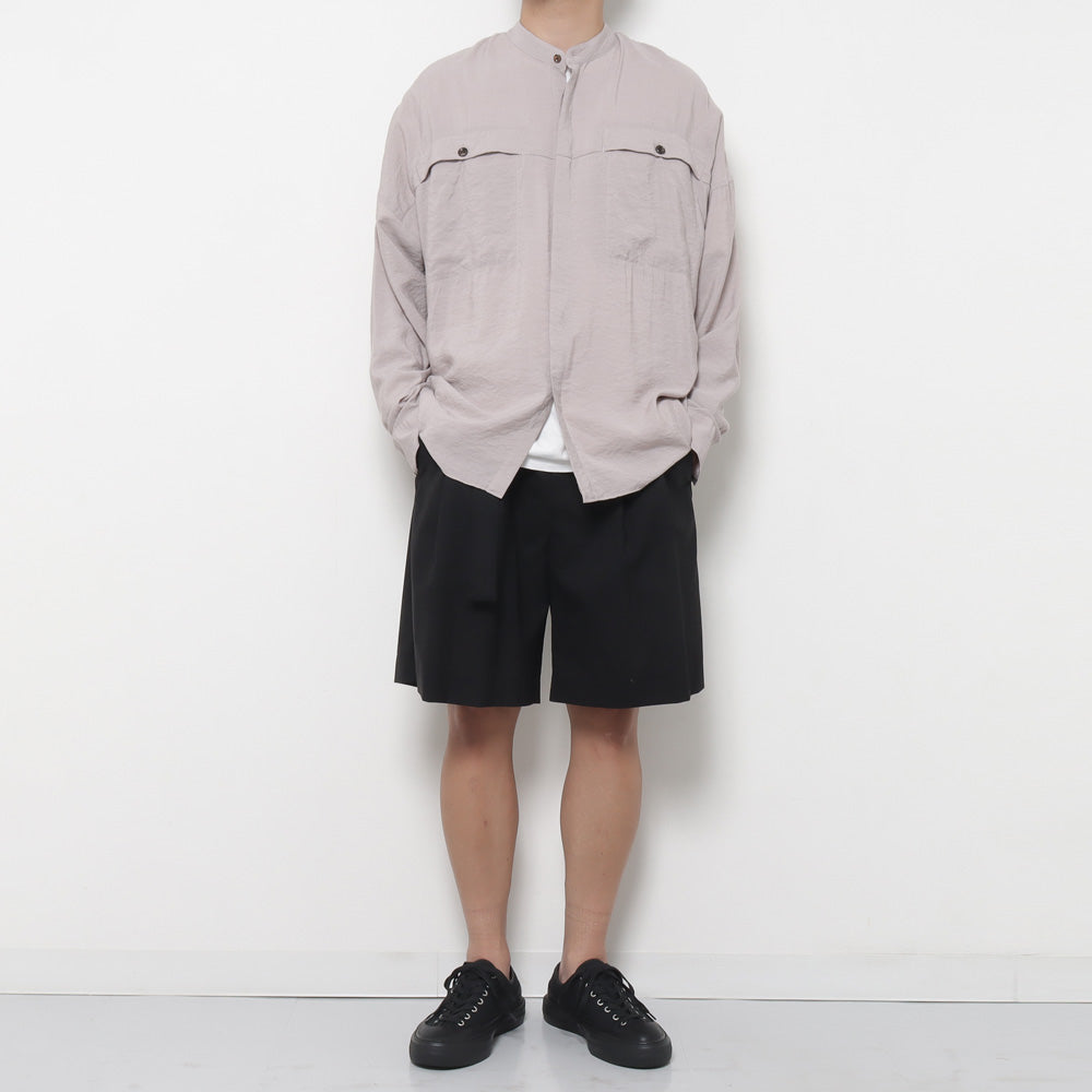 RY/NY LAWN OVERSIZED BAND COLLAR L/S SHIRT