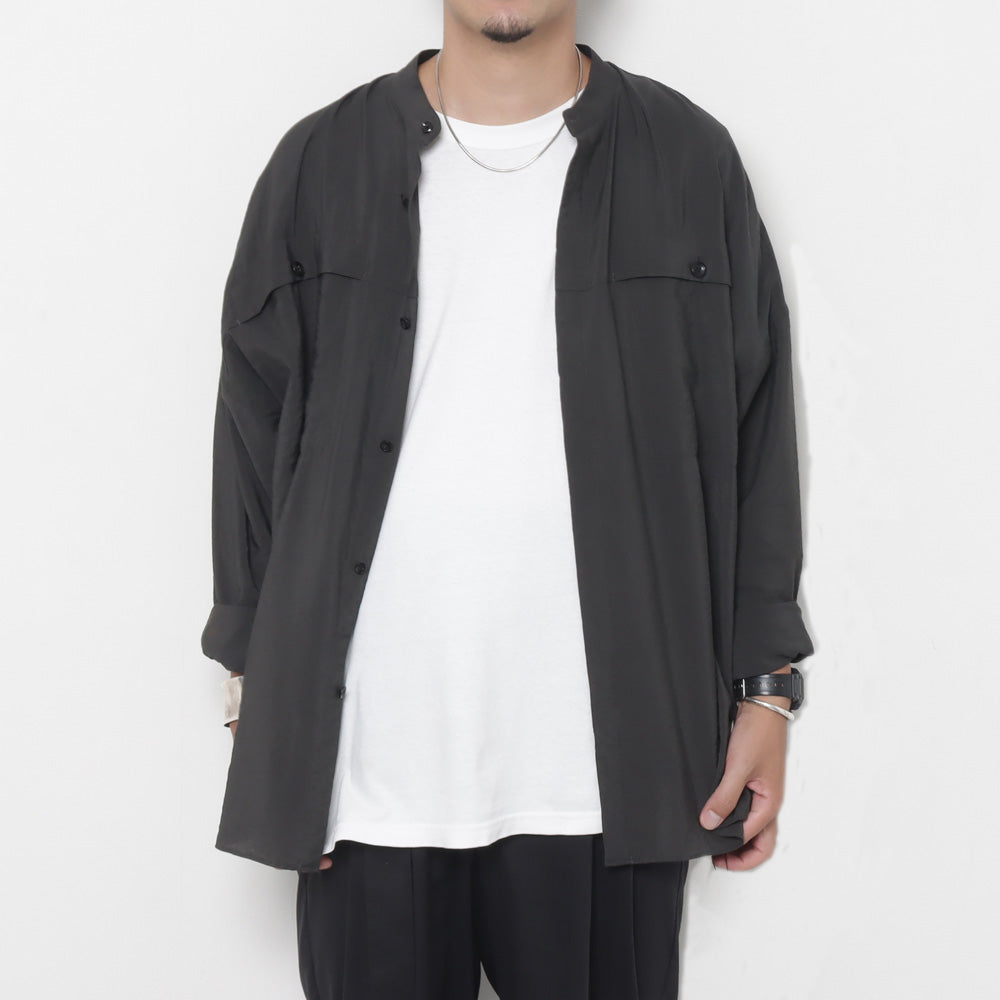 RY/NY LAWN OVERSIZED BAND COLLAR L/S SHIRT