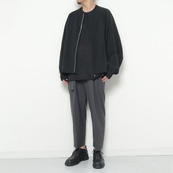 HARD TWISTED LI/C DOBBYGABADINE COLLARLESS BLOUSON