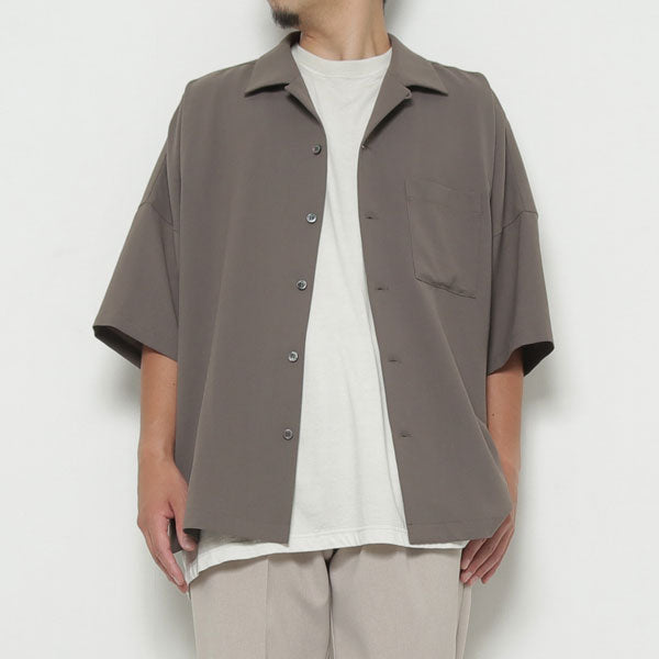 PE LIGHT TROPICAL DOLMAN S/S OPEN COLLAR SHIRT