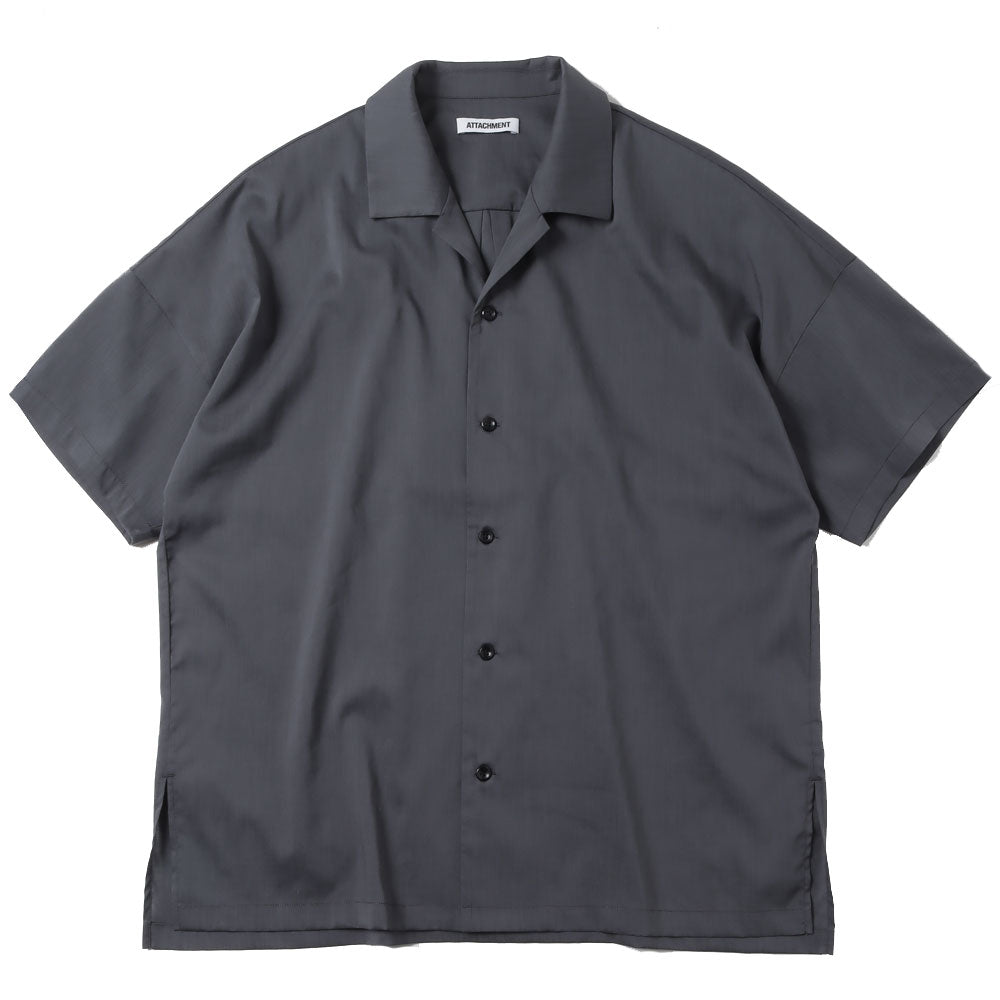 PE/LI POPLIN OPEN COLLAR S/S SHIRT