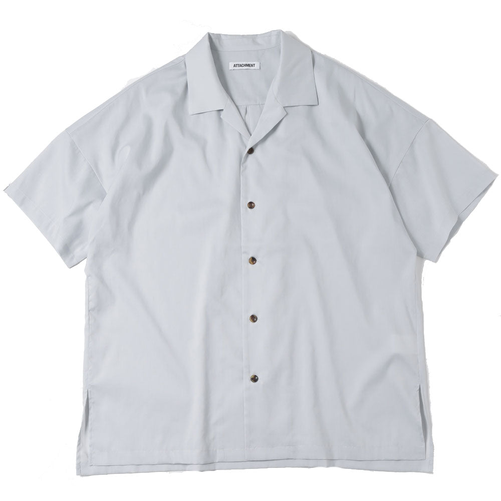 PE/LI POPLIN OPEN COLLAR S/S SHIRT