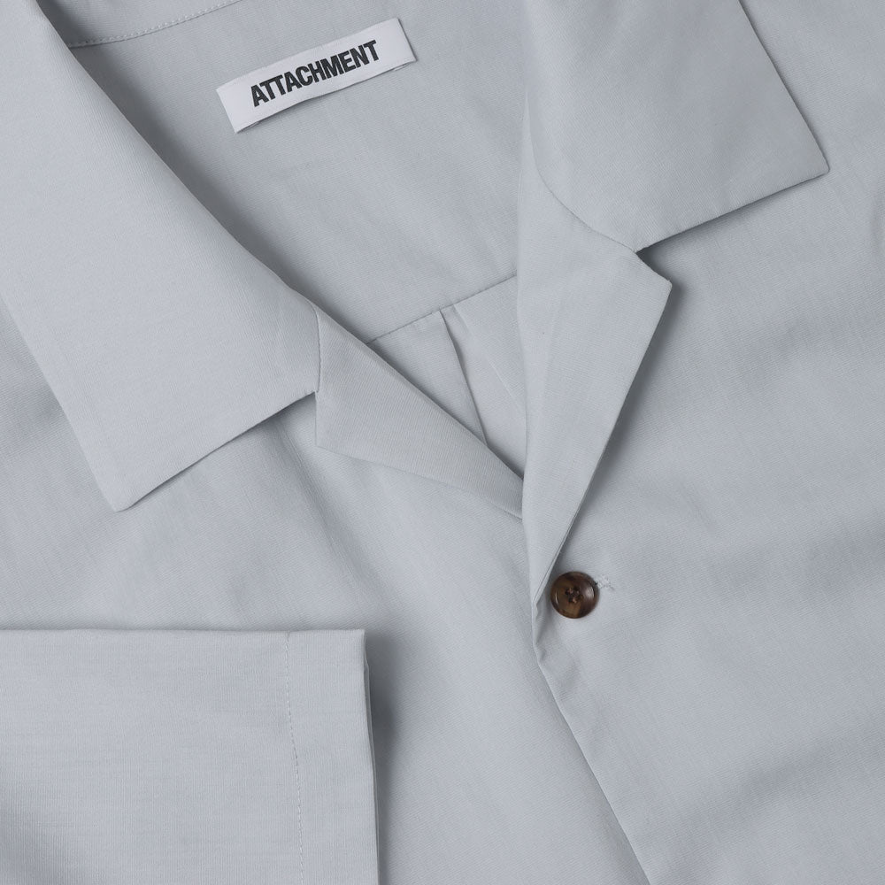 PE/LI POPLIN OPEN COLLAR S/S SHIRT