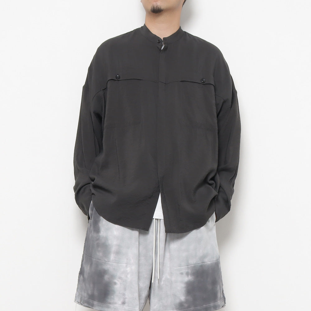 RY/NY LAWN OVERSIZED BAND COLLAR L/S SHIRT