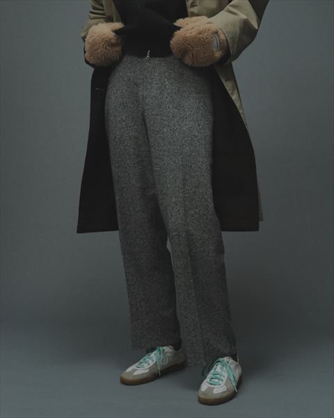  FLAT FRONT TROUSERS CASHMERE DONEGAL TWEED  