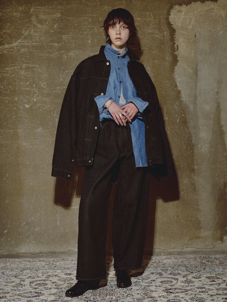 40s MIL BAGGY ZIPPED SHUTTLE DENIM TROUSERS