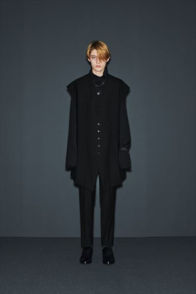 WOOL GABARDINE LONG VEST