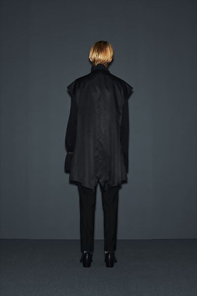 WOOL GABARDINE LONG VEST