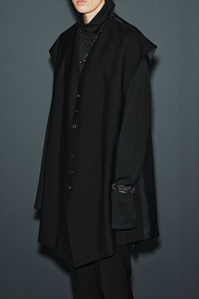 WOOL GABARDINE LONG VEST