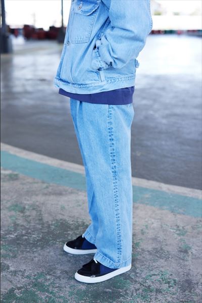 1TUCK CREASE JEANS (FADED)