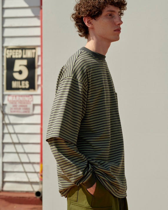 BORDER TEE L/S ORGANIC COTTON