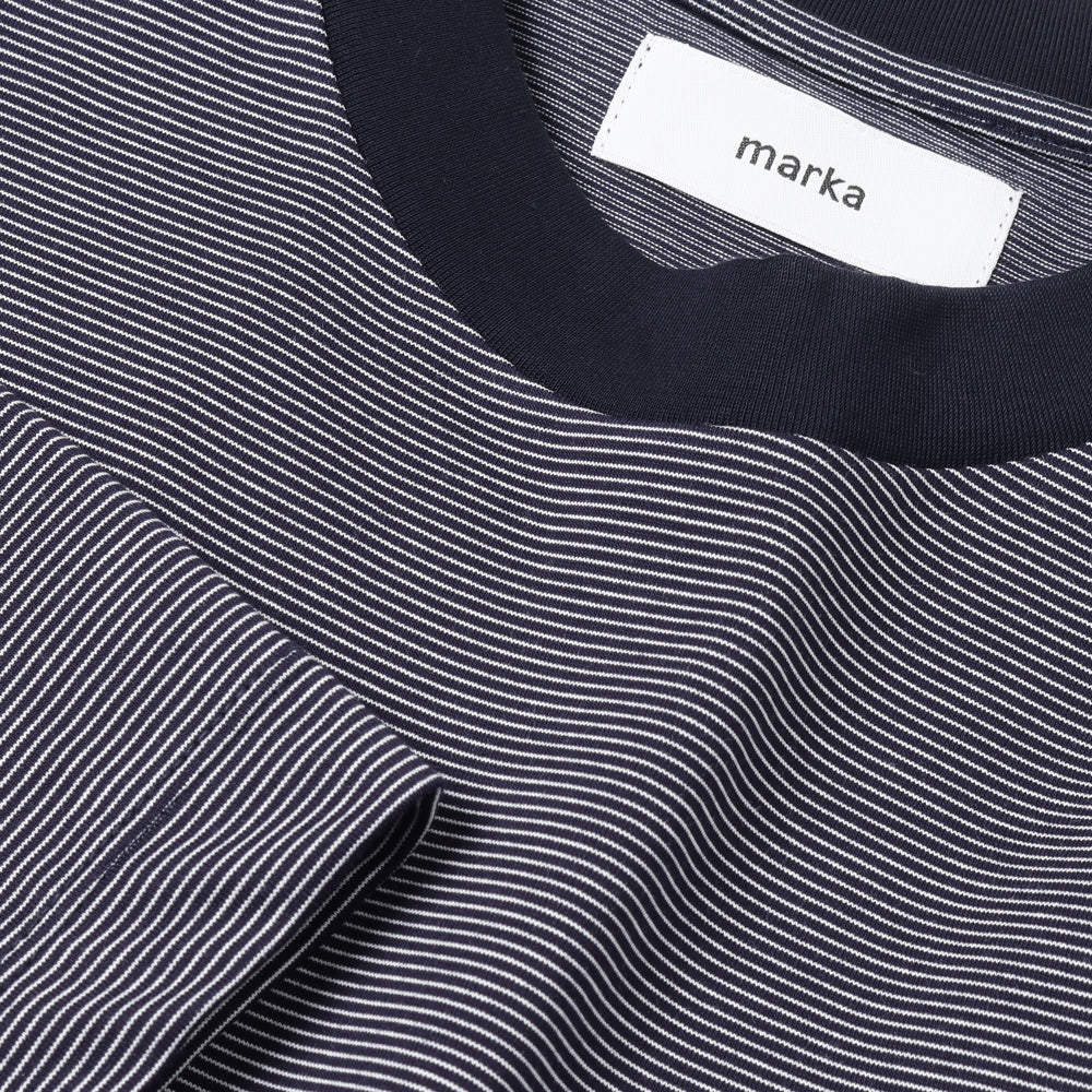 marka-BIG TEE RECYCLE SUVIN ORGANIC BORDER-navy