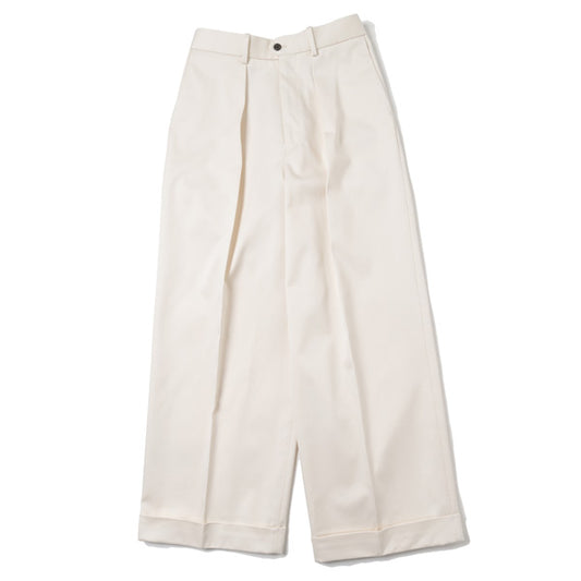  PLEATED WIDE TROUSERS ORGANIC COTTON TWILL  