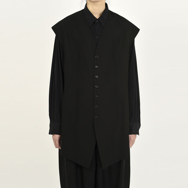 WOOL GABARDINE LONG VEST
