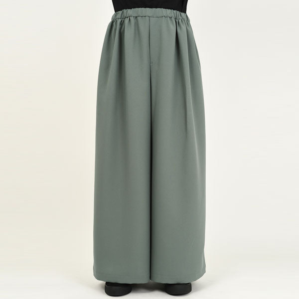 LAD MUSICIAN - POLYESTER TROPICAL GATHER WIDE FLARE PANTS