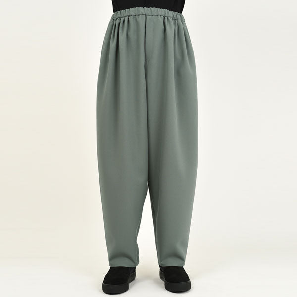 POLYESTER TROPICAL GATHER WIDE PANTS