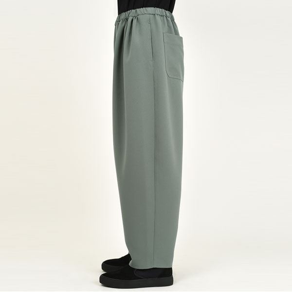 POLYESTER TROPICAL GATHER WIDE PANTS
