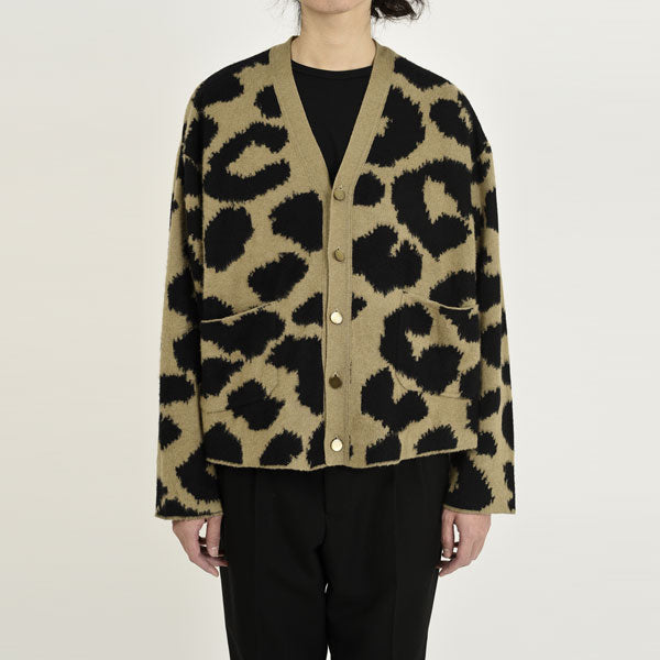 MIDDLE GAUGE WJQ KNIT VINTAGE LEOPARD CARDIGAN