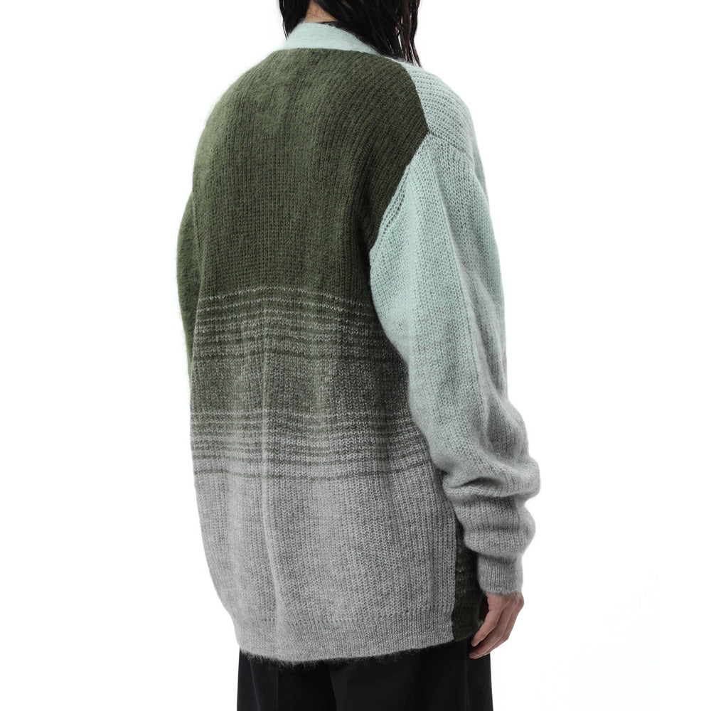 WO/NY MOHAIR GRADATION ZIP CARDIGAN
