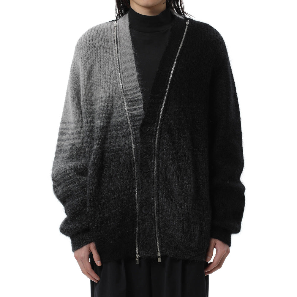 WO/NY MOHAIR GRADATION ZIP CARDIGAN