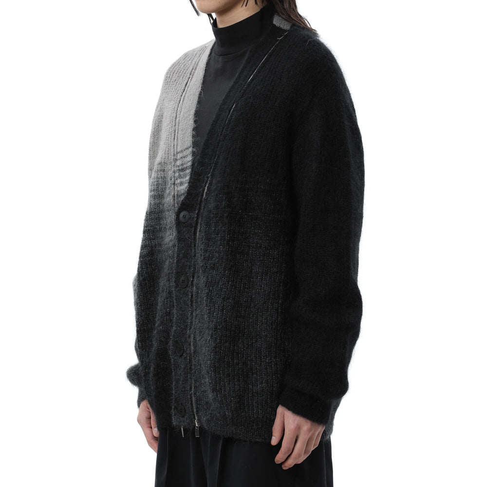 WO/NY MOHAIR GRADATION ZIP CARDIGAN