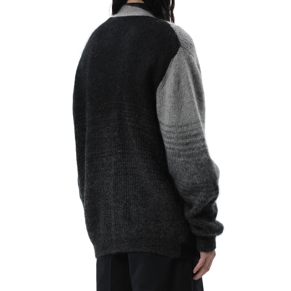 WO/NY MOHAIR GRADATION ZIP CARDIGAN