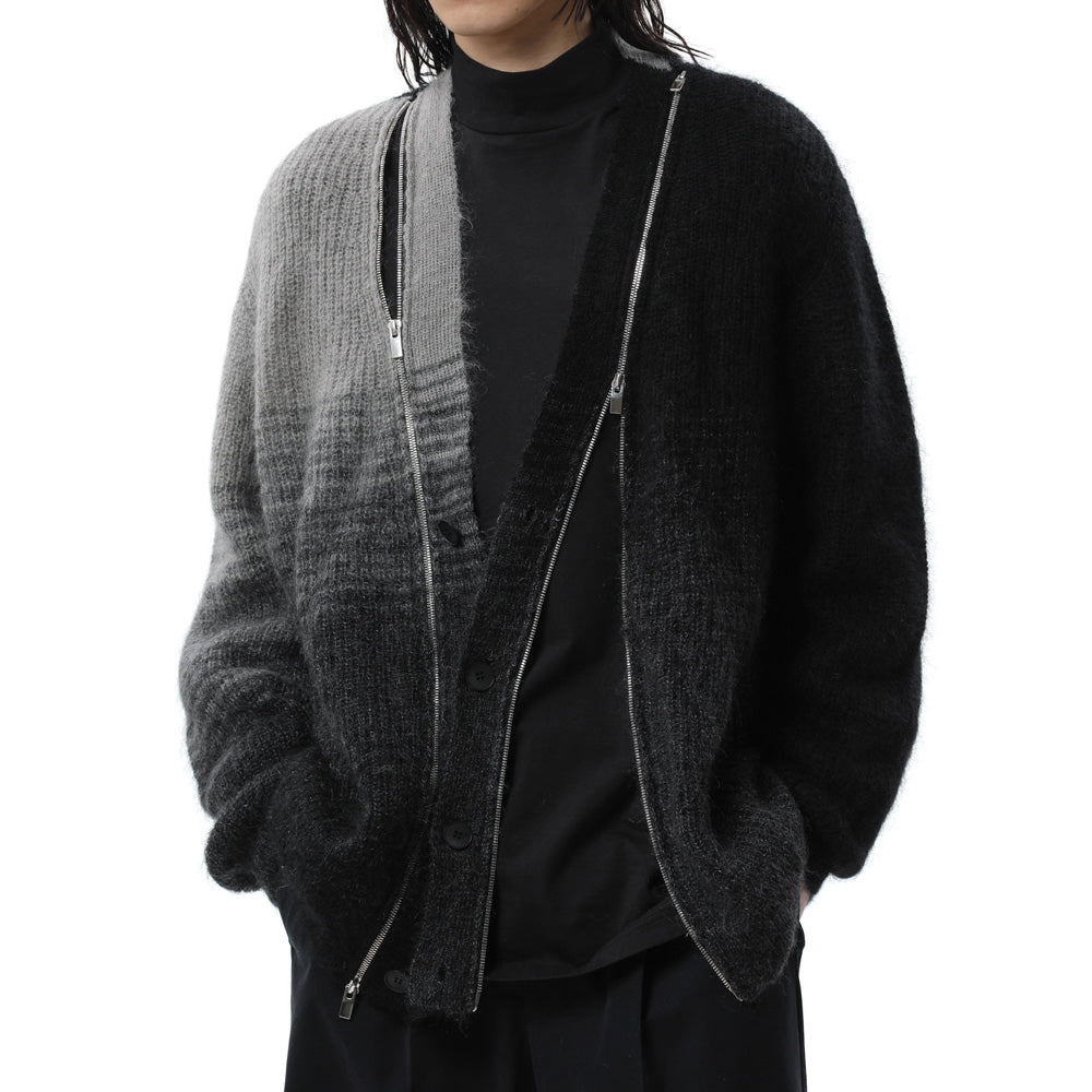 WO/NY MOHAIR GRADATION ZIP CARDIGAN