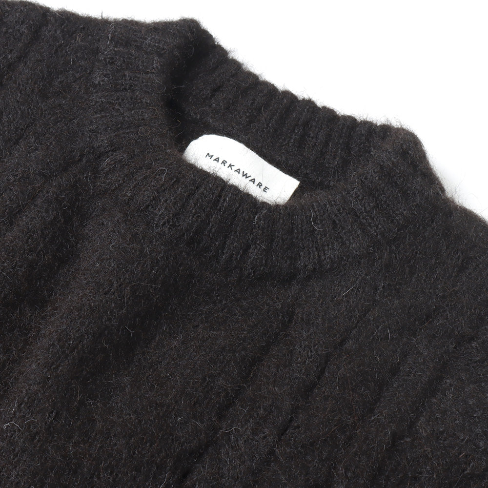 FISHERMAN CREW NECK JUMPER NATURAL COLOR ALPACA