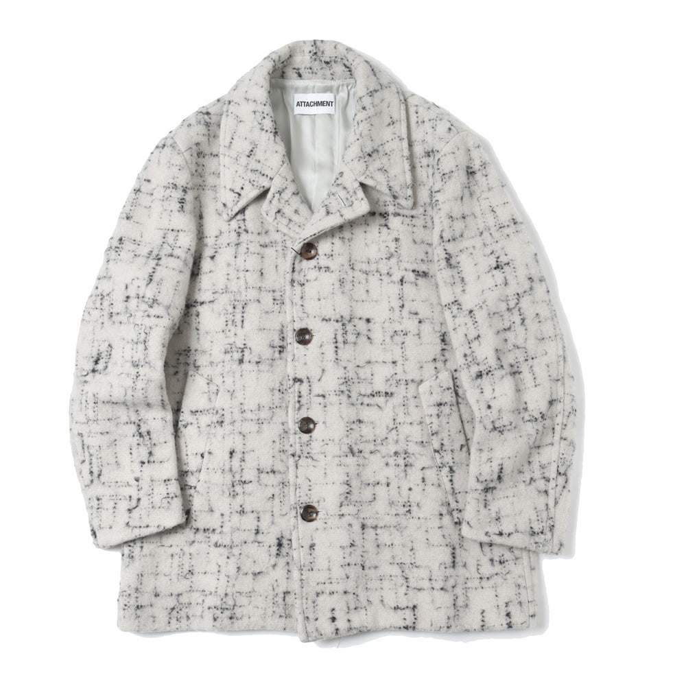 SPLASHED TWEED HALF COAT