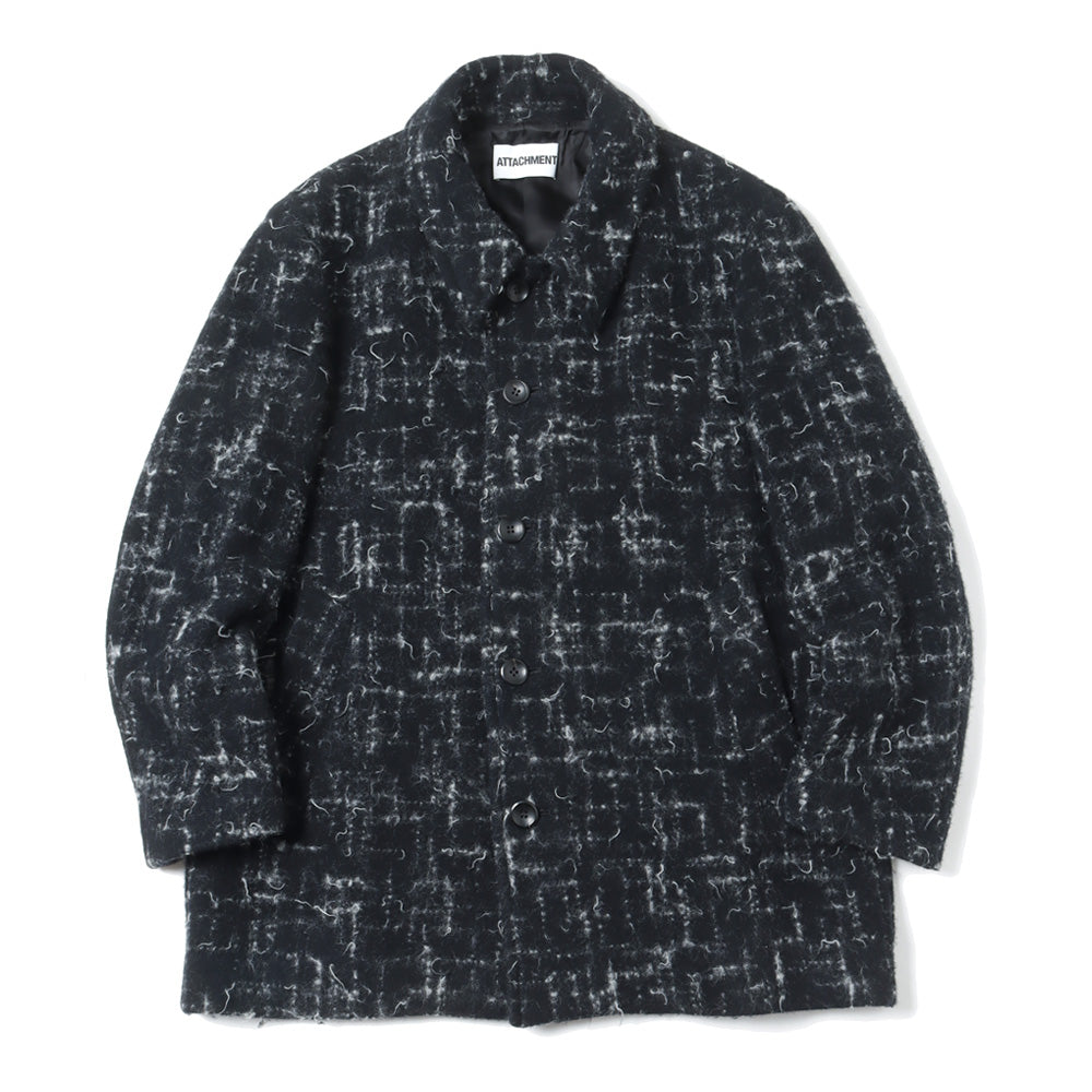 SPLASHED TWEED HALF COAT