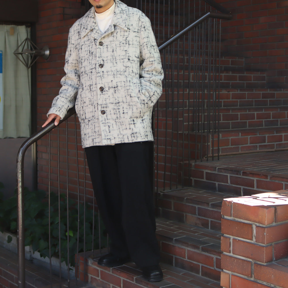 SPLASHED TWEED HALF COAT