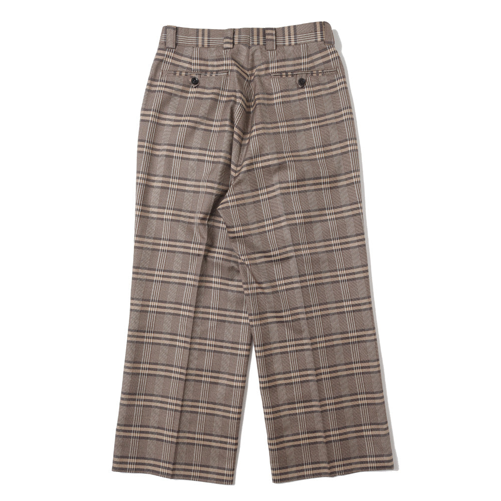 VINTAGE BROWN CHECK TAILORING 1-TUCK BAGGY SLACKS