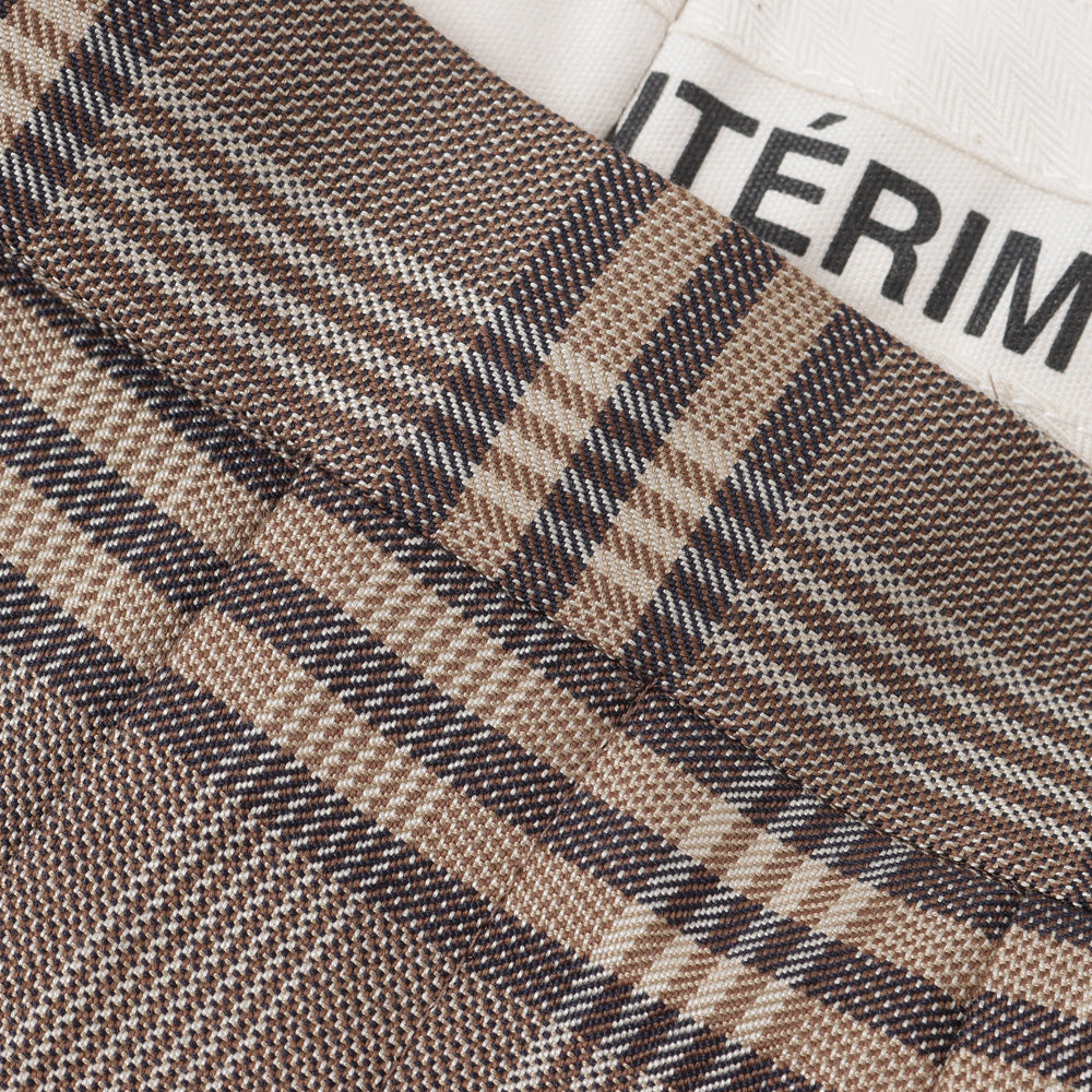 VINTAGE BROWN CHECK TAILORING 1-TUCK BAGGY SLACKS