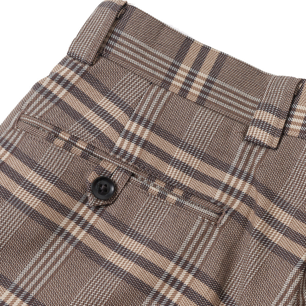 VINTAGE BROWN CHECK TAILORING 1-TUCK BAGGY SLACKS