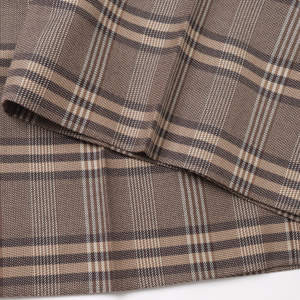 VINTAGE BROWN CHECK TAILORING 1-TUCK BAGGY SLACKS