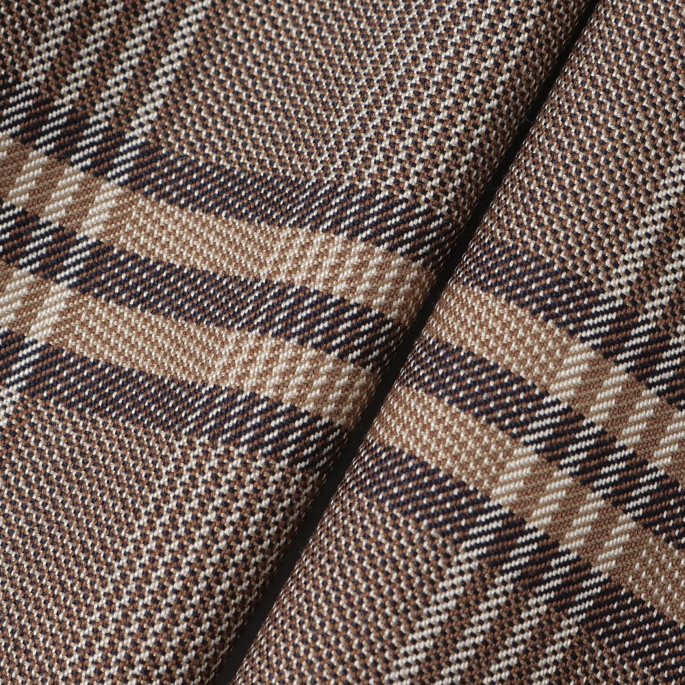 VINTAGE BROWN CHECK TAILORING 1-TUCK BAGGY SLACKS
