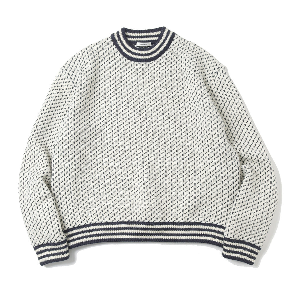 80s ALPACA BIRDS EYE HEAVY CREW SWEATER