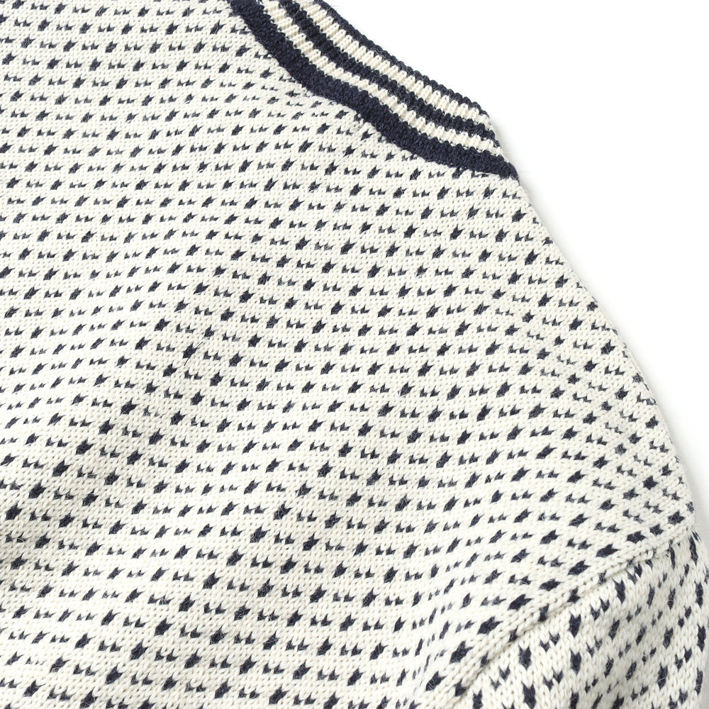 80s ALPACA BIRDS EYE HEAVY CREW SWEATER