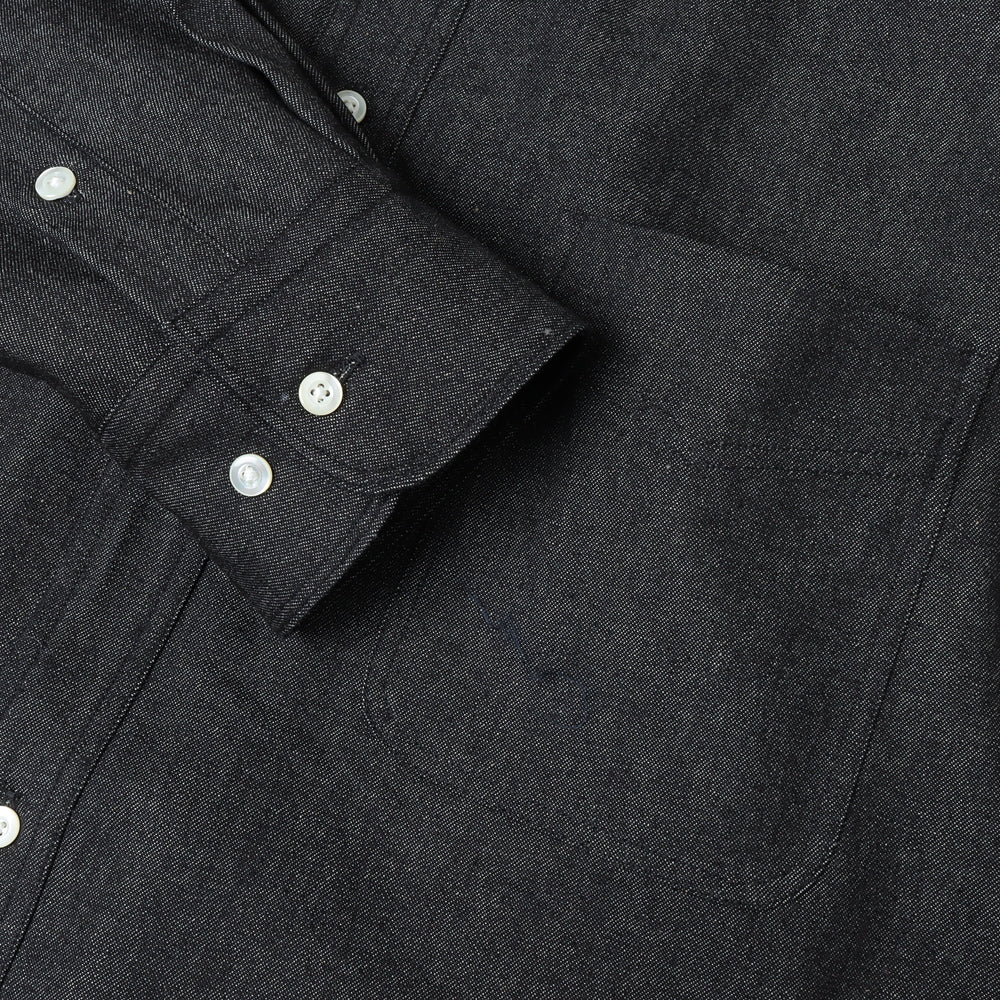 INTERIM(インテリム) 90s FIT UK BLACK DENIM BUTTON DOWN SHIRT Area
