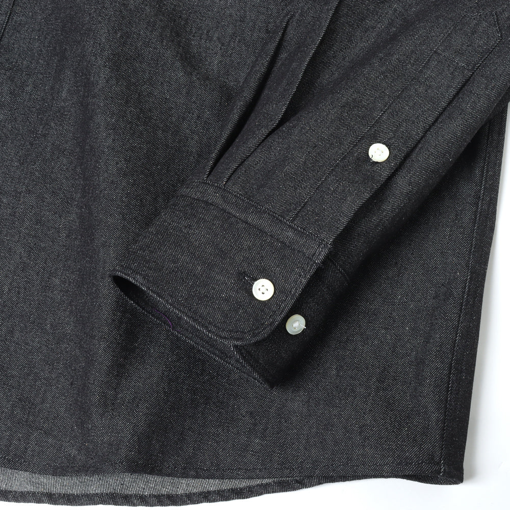 90s FIT UK  BLACK DENIM BUTTON DOWN SHIRT