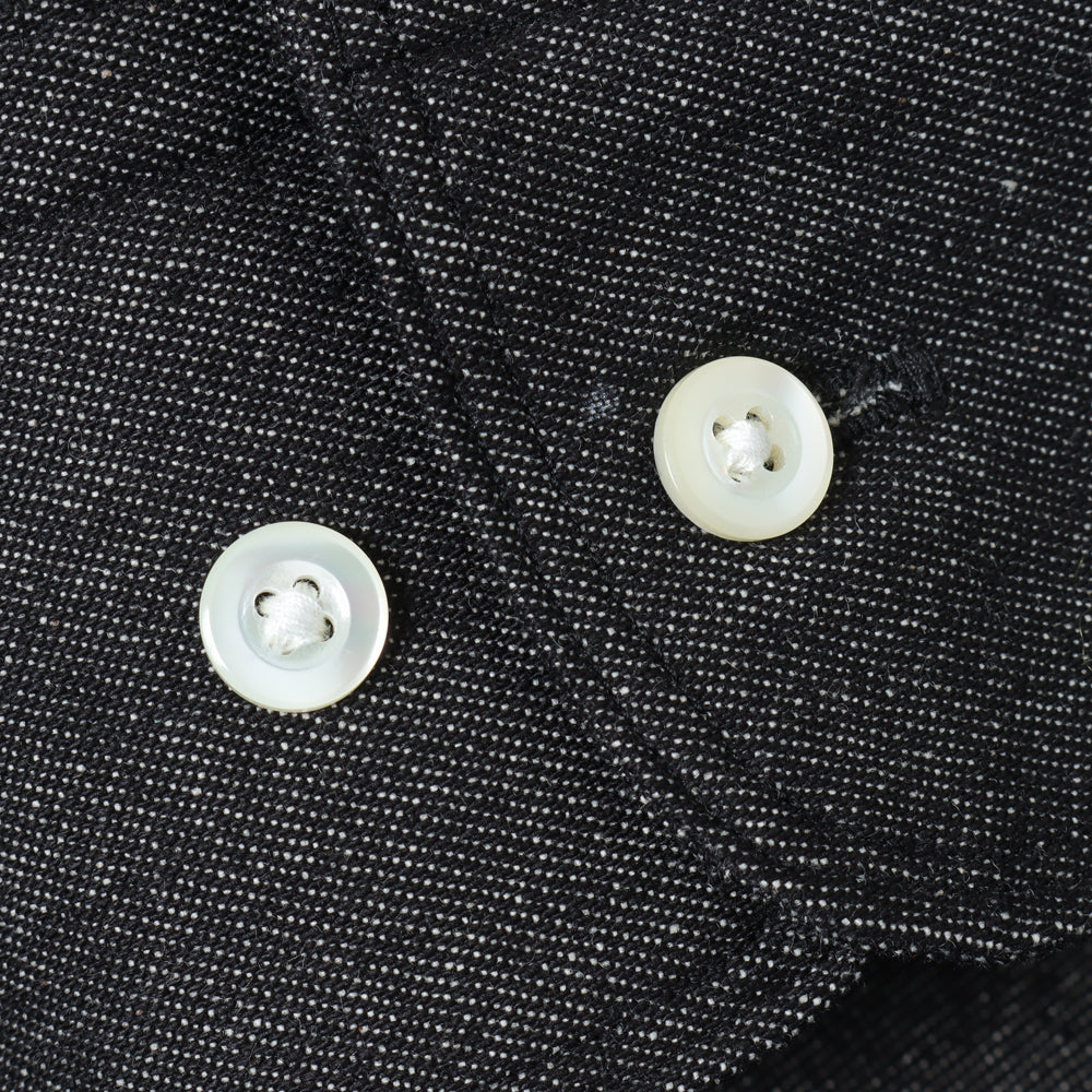 90s FIT UK  BLACK DENIM BUTTON DOWN SHIRT