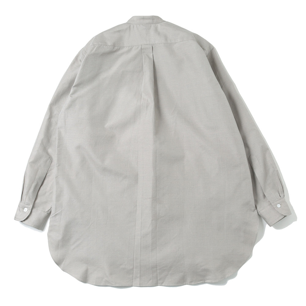 HYPER BIG COTTON SILK LATTICE STAND COLLAR SHIRT