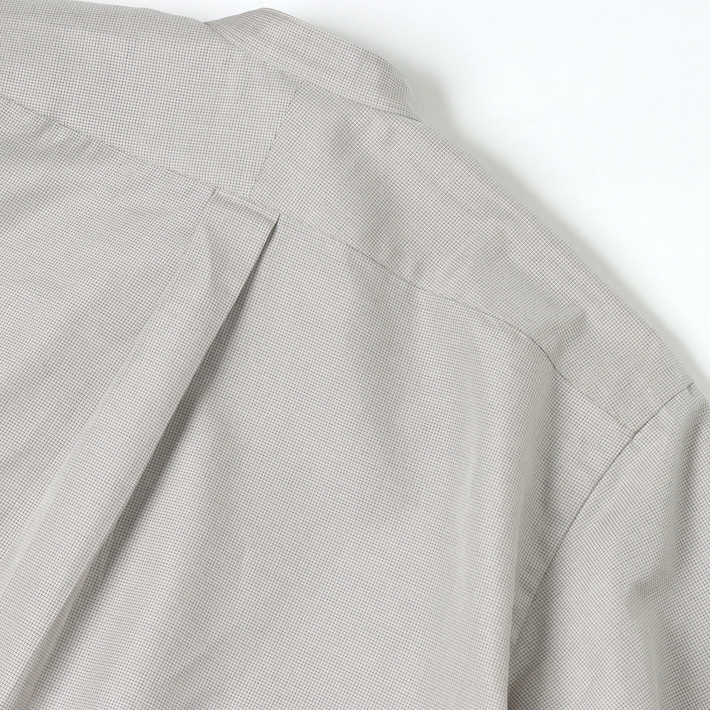 HYPER BIG COTTON SILK LATTICE STAND COLLAR SHIRT