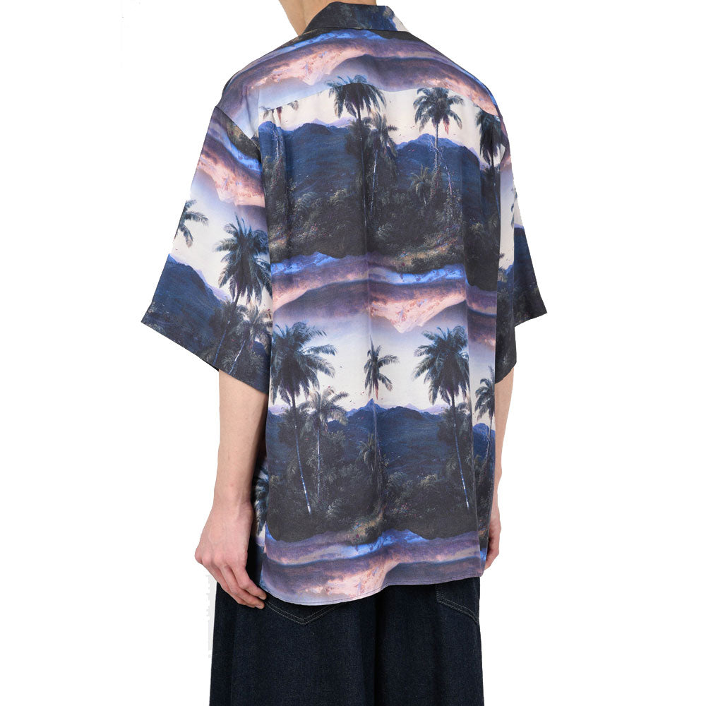 RAYON ETTE S/S OPEN COLLAR SHIRT INKJET (PALMTREE)