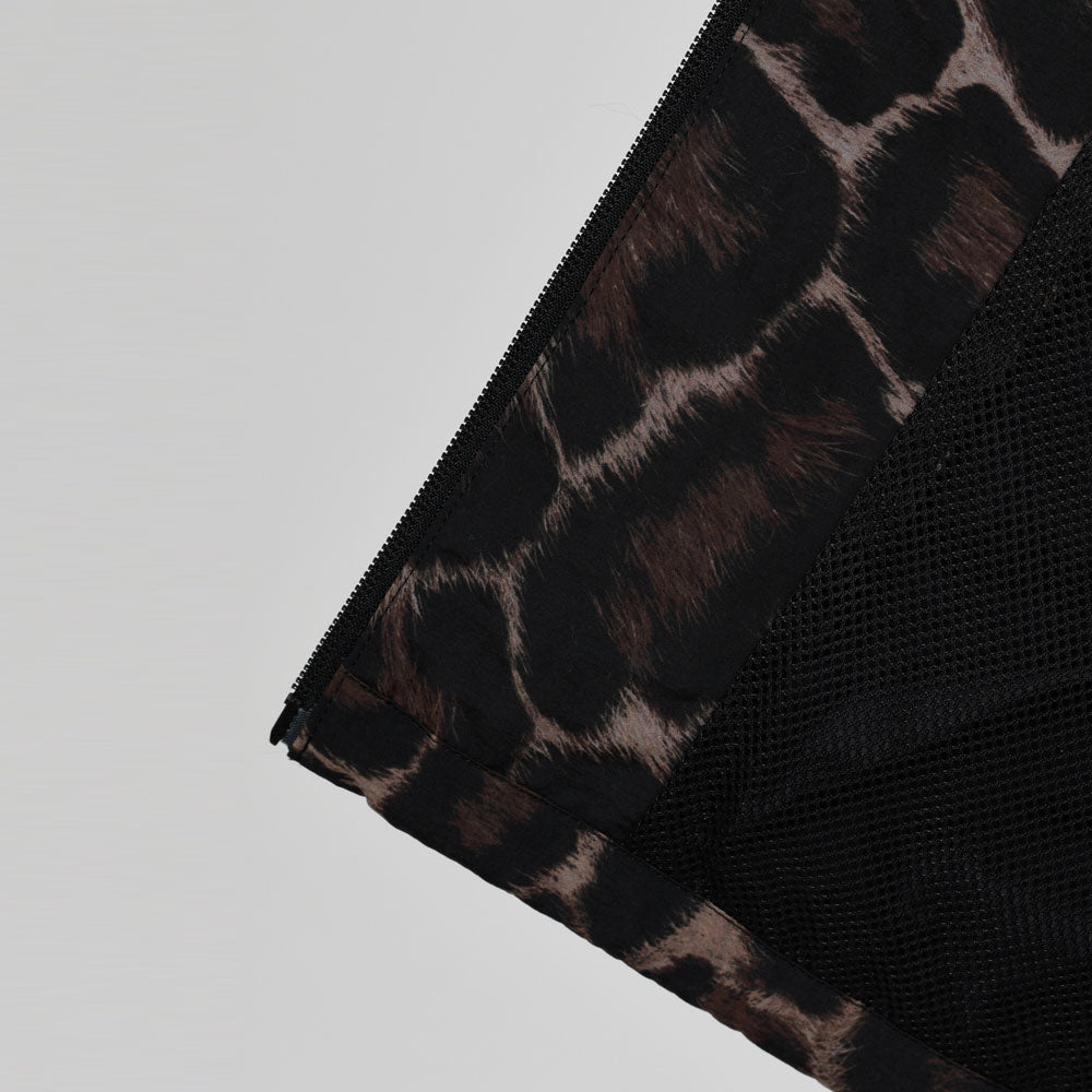 STAND COLLAR BLOUSON NYLON WASHER INKJET LEOPARD