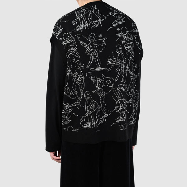 WOOL WJQ KNIT BIG VEST