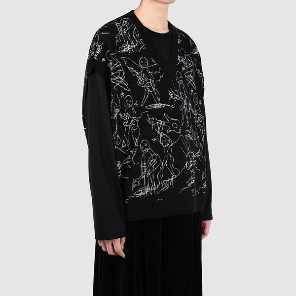 WOOL WJQ KNIT BIG VEST