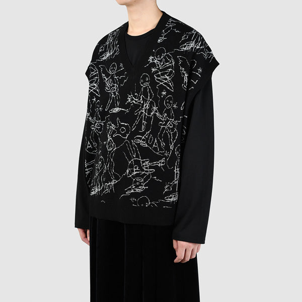 WOOL WJQ KNIT BIG VEST