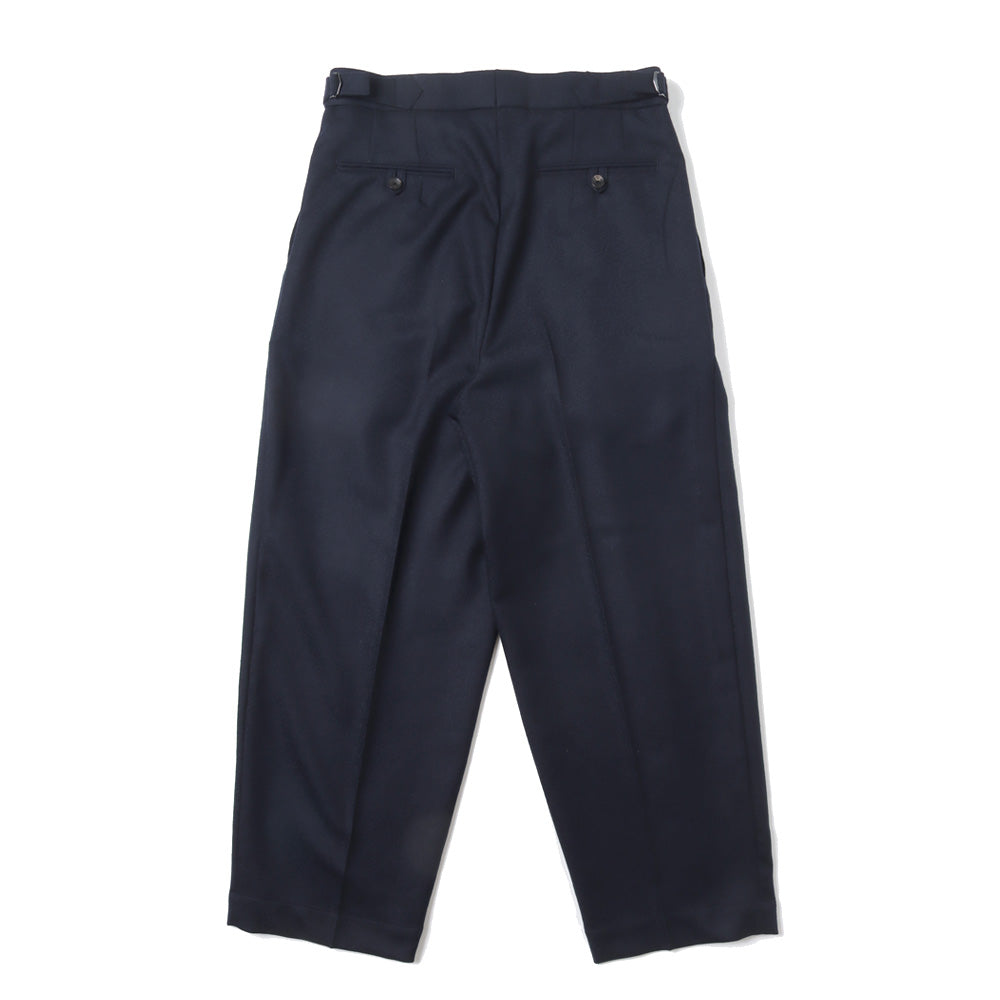 OFFICER PANTS 2TUCK WIDE WOOL SOFT SERGE